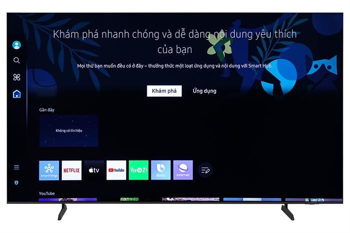 Giao diện Smart Hub tivi cho thuê 98 inch — Netflix, YouTube, Apple TV, VieON tích hợp sẵn