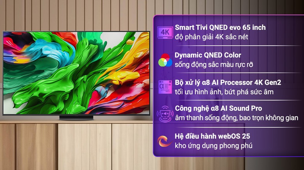 LG 65QNED86ASA: QNED Là Gì? Mini LED 120Hz Dolby Vision