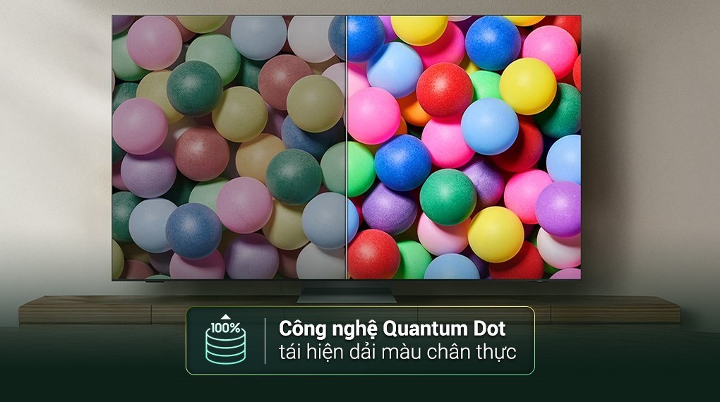 Tivi Samsung QA65Q8F5 hiển thị màu sắc Quantum Dot rực rỡ trên tấm nền QLED