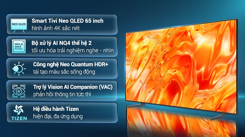 Giao diện Tizen và cổng kết nối trên Samsung QA65QN70HA