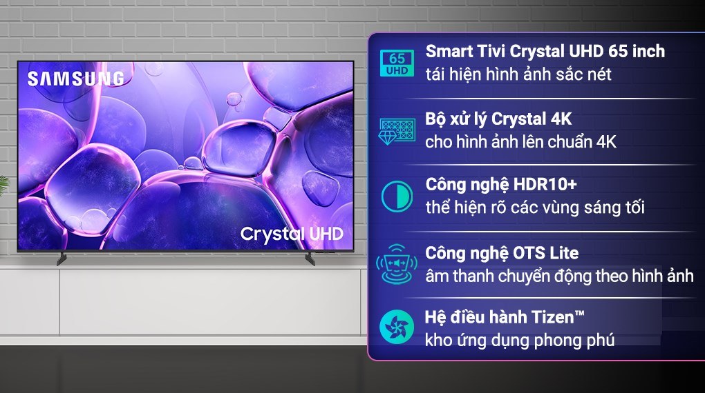 Samsung UA65U8550F: Crystal UHD 65 Inch Cho Phòng Khách