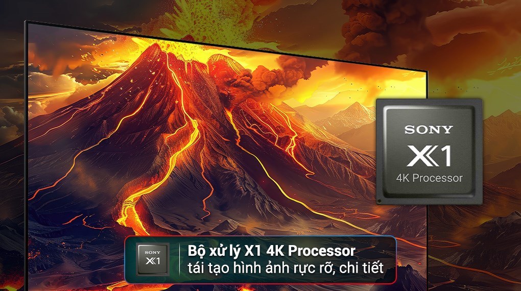 Sony K-65S25VM2 hiển thị nội dung 4K với chip X1 và X-Reality PRO