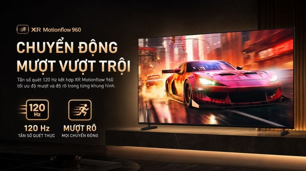 Sony K-65XR33VM2 LED 65 inch — đánh giá chi tiết Google Tivi Sony 4K 65 inch K-65XR33VM2 Bravia 3 II mặt trước, tấm nền LED
