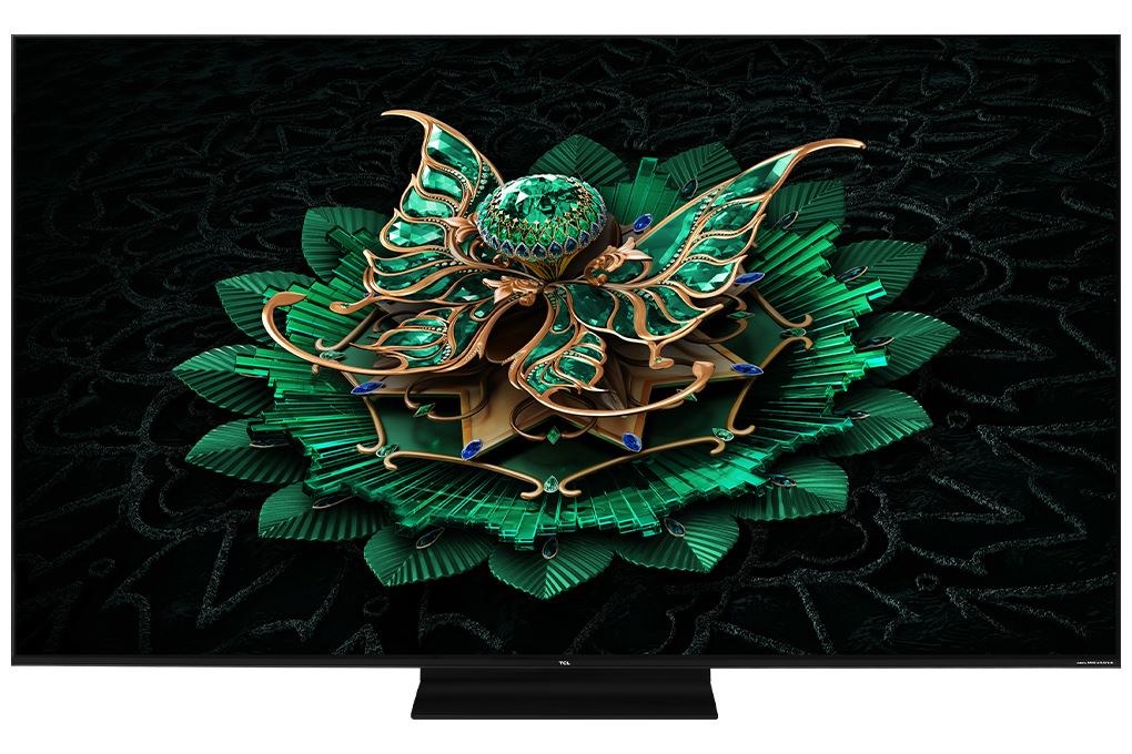 TCL 65C7K QD-Mini LED 65 inch — đánh giá chi tiết Google Tivi QD-Mini LED TCL AI 4K 65 inch 65C7K mặt trước, đèn nền Mini LED